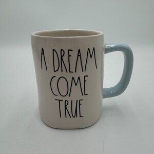 Rae Dunn X Disney A DREAM COME TRUE mug Rare white blue castle hard to find prin